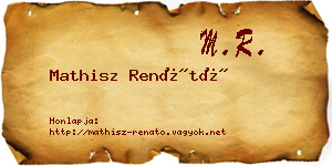Mathisz Renátó névjegykártya